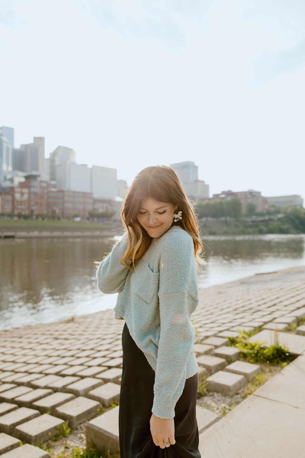 Cozy Cloud V Neck Sweater*