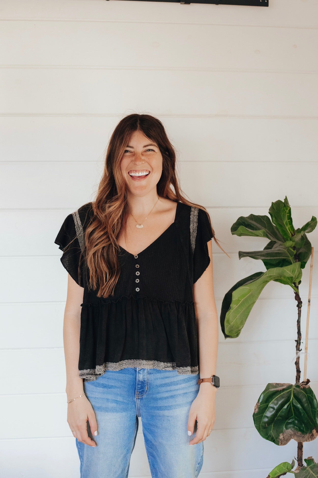 Steph's Babydoll Top in Black