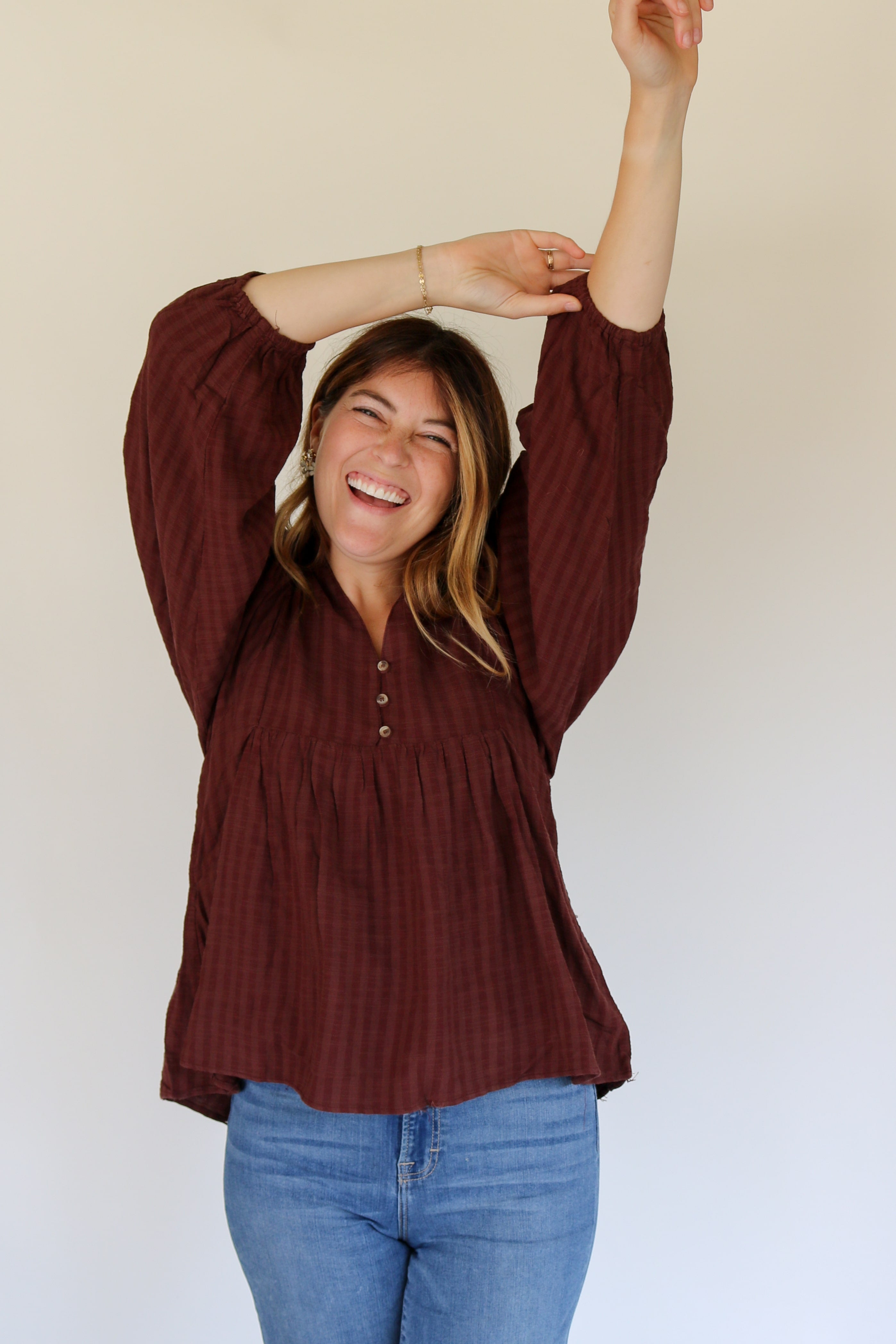 Balloon Sleeve Button Down