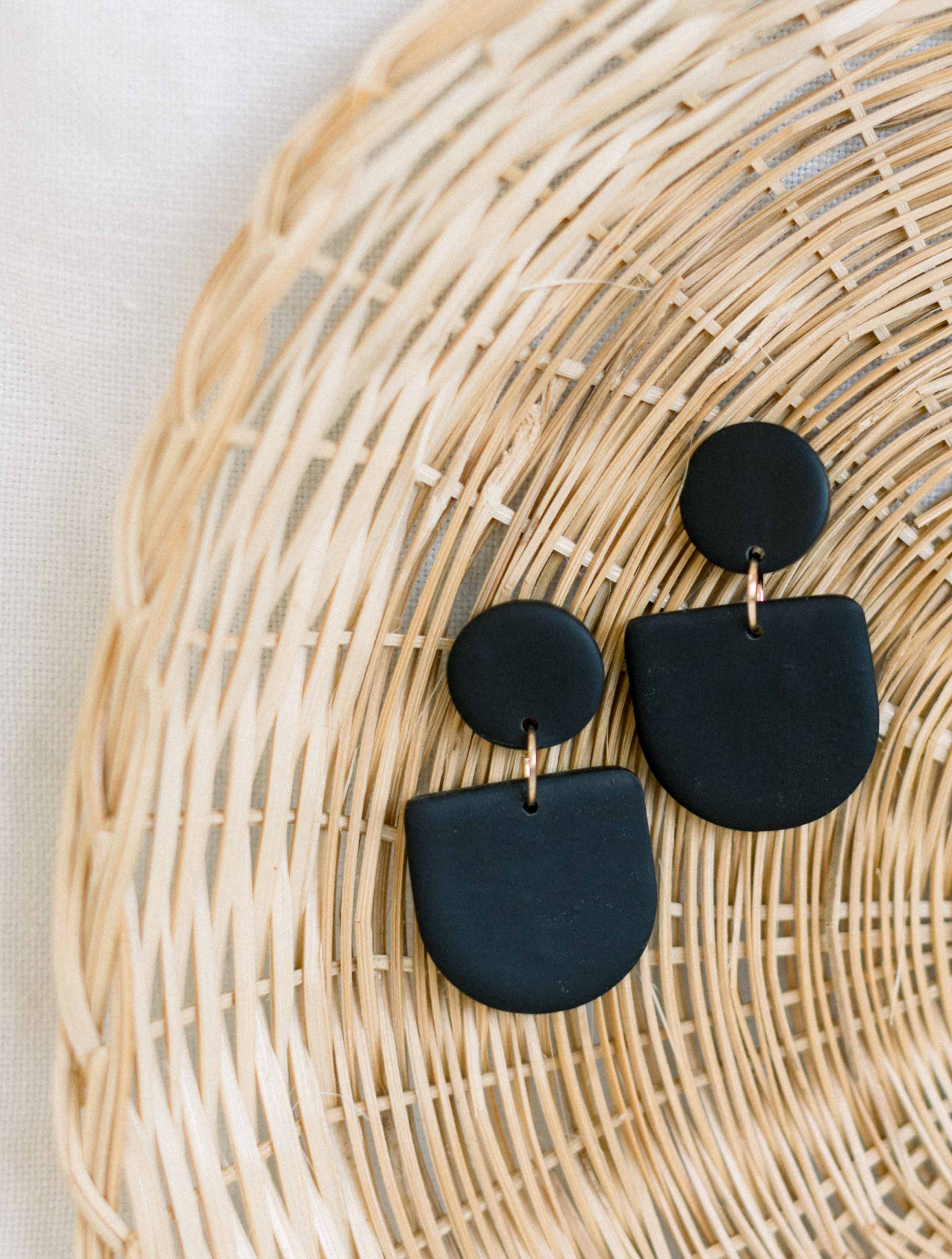 Mini Camille Earrings in Black