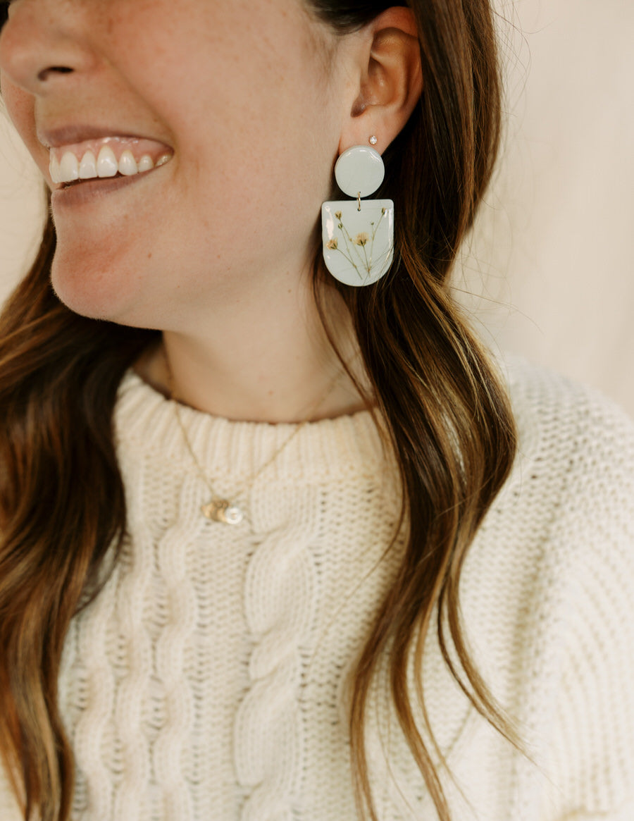 Spring Dried Floral Camille Earrings