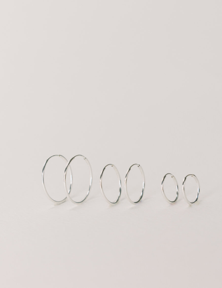 Endless Silver Hoop Earrings